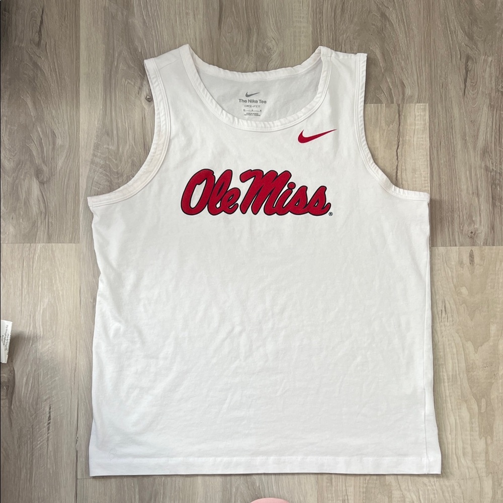 Ole Miss Nike White Tank Top